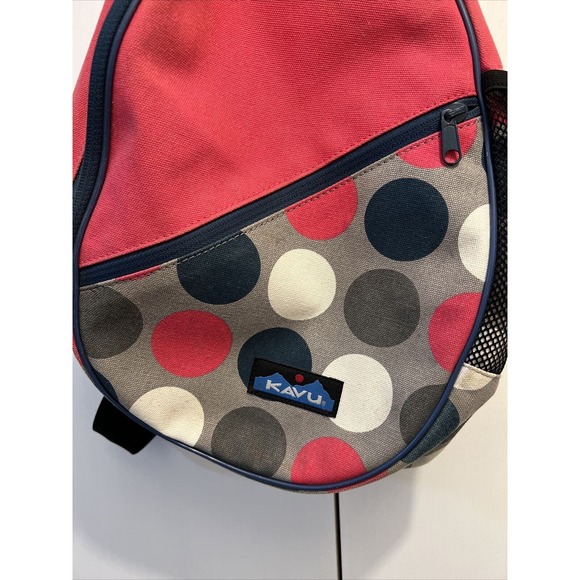 KAVU Paxton Pack Rope Sling Bag Crossbody ~ GOT DOTS, Pink Polka Dots USED - Picture 6 of 6